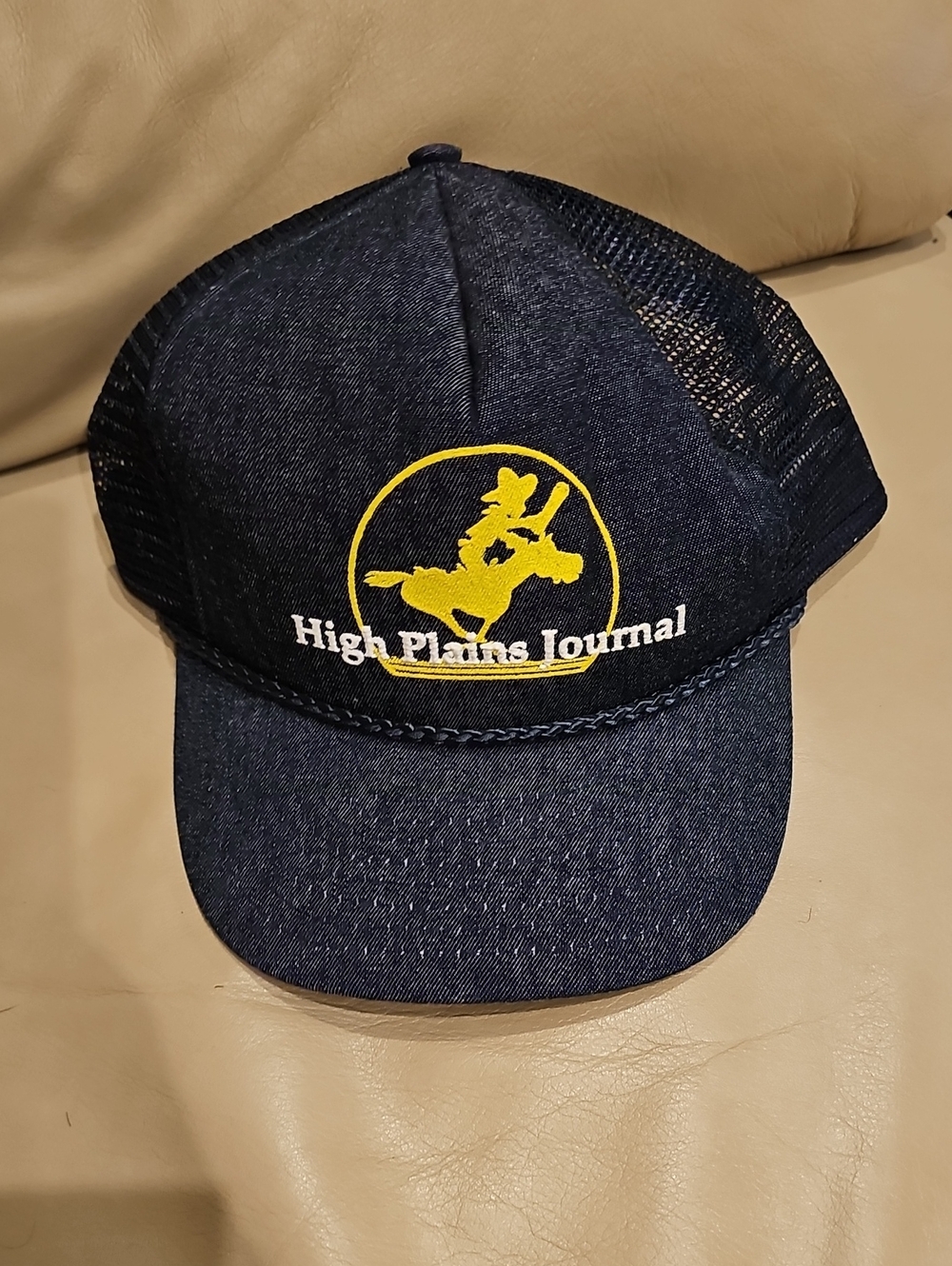 Vintage High Plains Journal Navy Trucker Hat with Yellow Logo